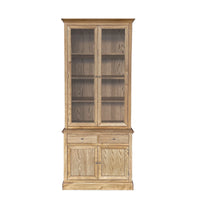 Hampton Halifax 2 Glass Door Hutch Display and Buffet Cabinet Bookcase Cupboard