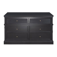 Hamptons Coastal Seaside 6 Drawer Chest Tallboy Cabinet