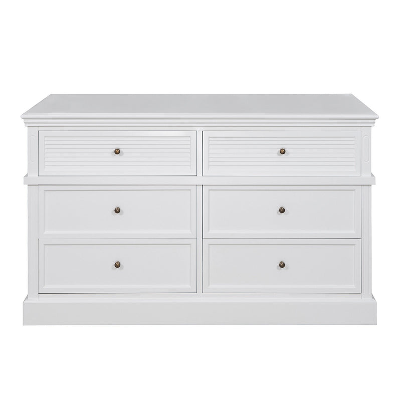 Hamptons Coastal Seaside 6 Drawer Chest Tallboy Cabinet