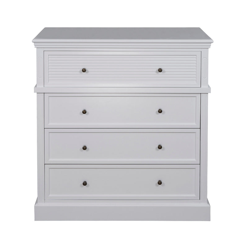 Hamptons Coastal Seaside 4 Drawer Chest Tallboy Cabinet