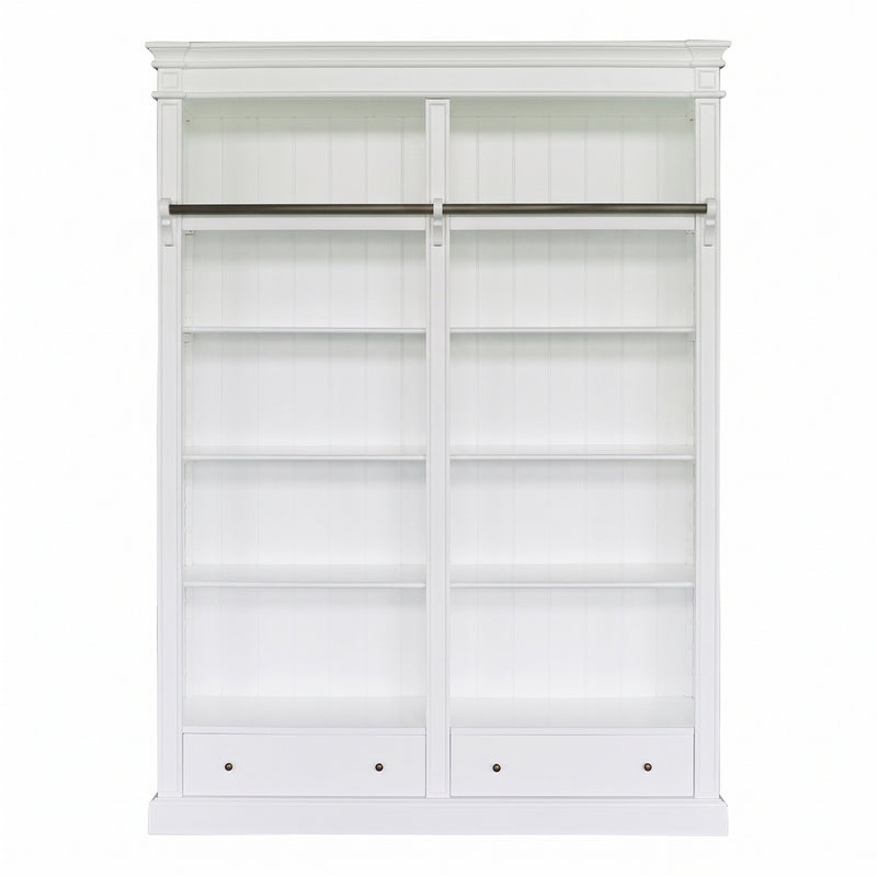Hamptons Halifax Open Library Bookcase with Ladder 170cm