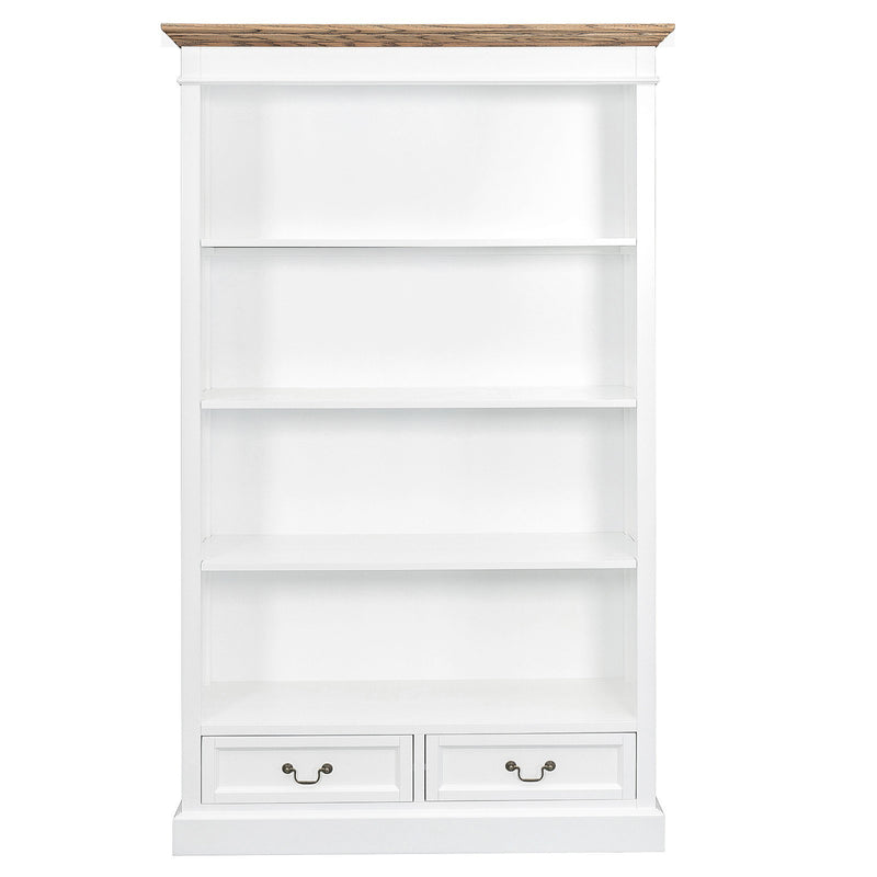 Hamptons Sorrento 2 Drawer Open Library Bookcase