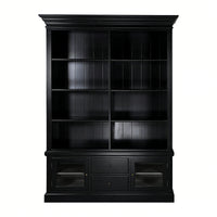 Hamptons Library Display Bookcase Cabinet with 2 Drawer