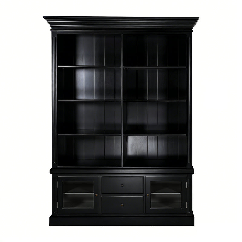 Hamptons Library Display Bookcase Cabinet with 2 Drawer