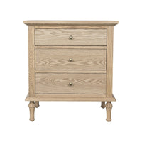 Hamptons Heritage 3 Drawer Bedside Lamp Table
