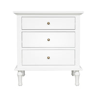 Hamptons Heritage 3 Drawer Bedside Lamp Table