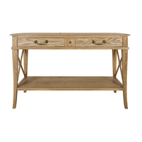 Hamptons Halifax Side Cross 2 Drawer Console Hall Table