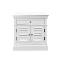 (Factory Second) Hamptons Classic 1 Drawer Bedside Table with Louvered Doors
