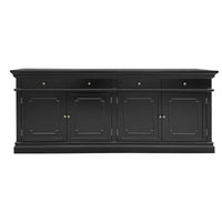 New England Hamptons 4 Drawers 4 Doors Sideboard Buffet & Console Cabinet