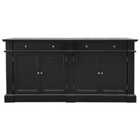 Harbourline Classic Hamptons Panelled Sideboard Buffet & Console Cabinet with 4 Doors & 2 Drawers