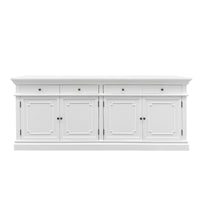 New England Hamptons 4 Drawers 4 Doors Sideboard Buffet & Console Cabinet