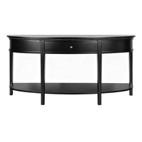 Hamptons Coastal Half-Moon Curve Hallway Console Table Dentil Molding Design