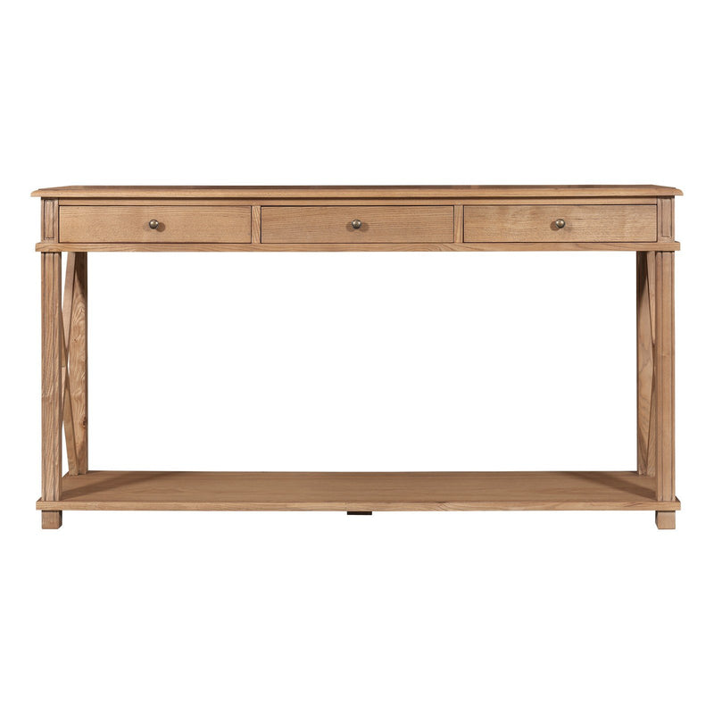 Hamptons Halifax Side Cross 3 Drawer Console Hall Table