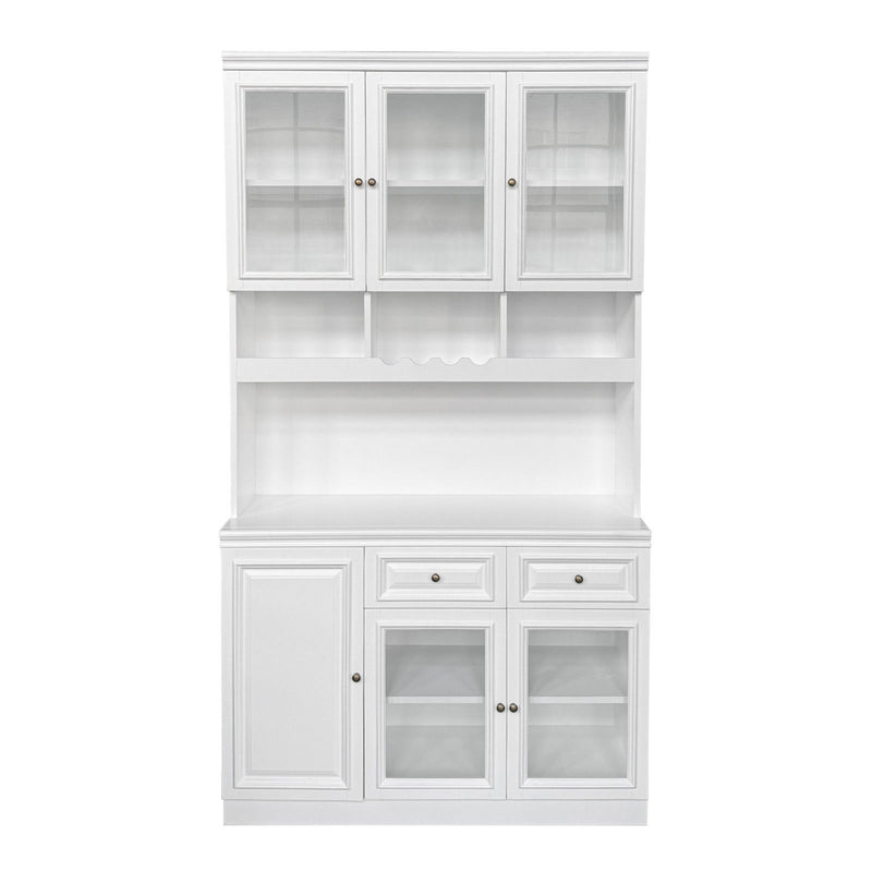 Hamptons Halifax Kitchen Pantry Glass Display Buffet and Wine Cabinet
