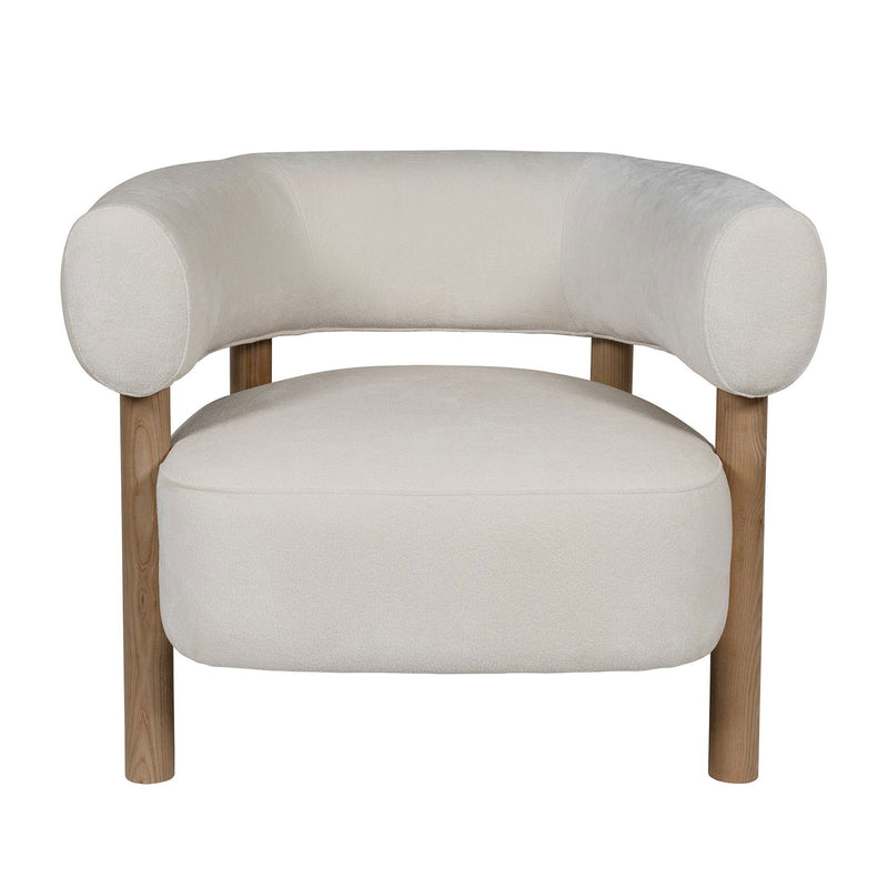 Scandi-Modern Tub Accent Chair with Latte and Butter Cream Colour