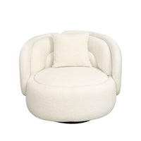 Tulip Blossom Boucle Swivel Lounge Armchair