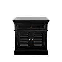 (Factory Second) Hamptons Classic 1 Drawer Bedside Table with Louvered Doors