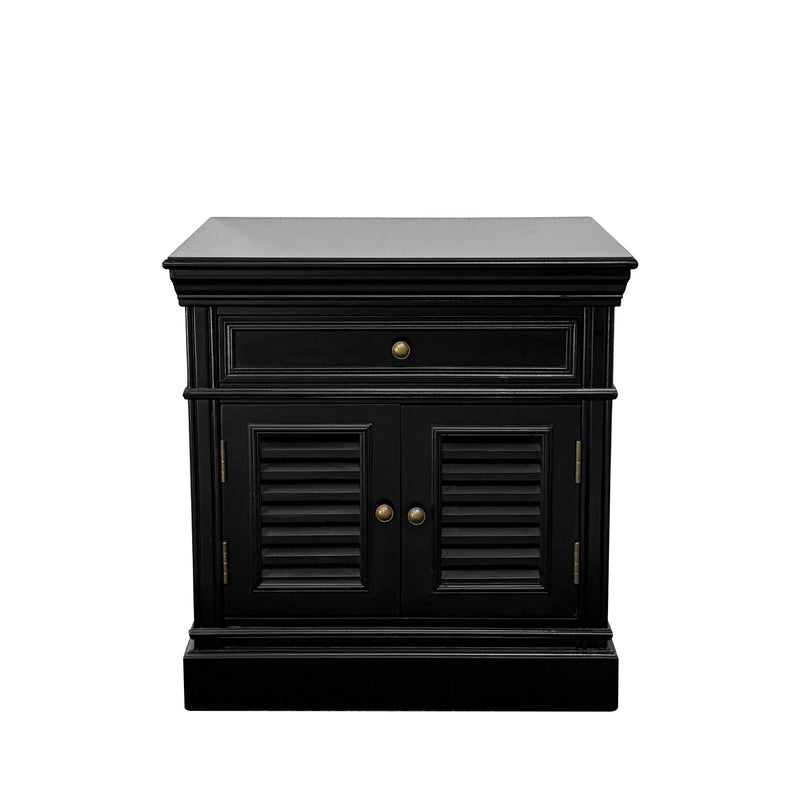 (Factory Second) Hamptons Classic 1 Drawer Bedside Table with Louvered Doors