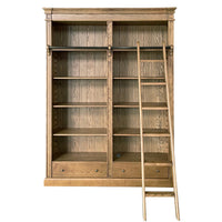 Hamptons Halifax Open Library Bookcase with Ladder 170cm