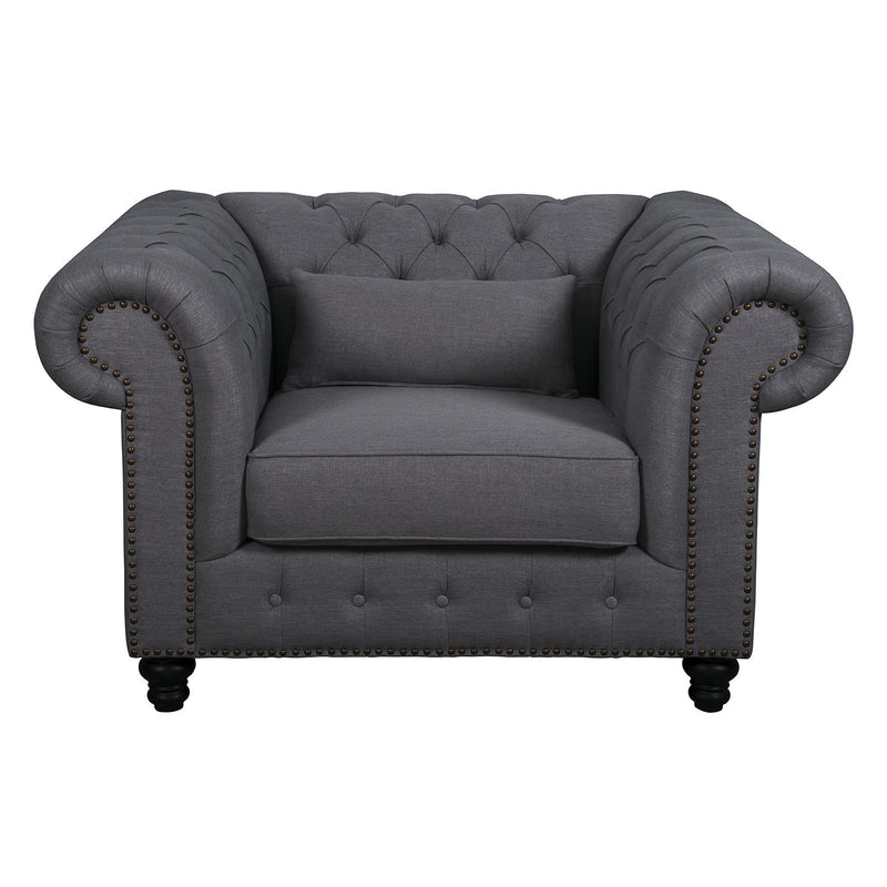 French Provincial Chesterfield Cameron Upholstered Single Lounge Armchair Sofa