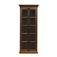 French Provincial Casement Double Door Glass Display Cabinet Bookcase