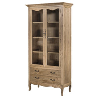 French Provincial Display Cabinet & Bookcase Natural Ash/ Modular Design