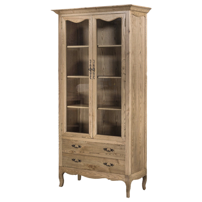 French Provincial Display Cabinet & Bookcase Natural Ash/ Modular Design