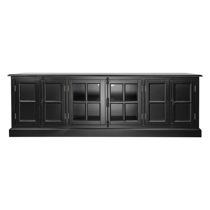 French Provincial Rustic Charm Glass-Door TV Entertainment Unit