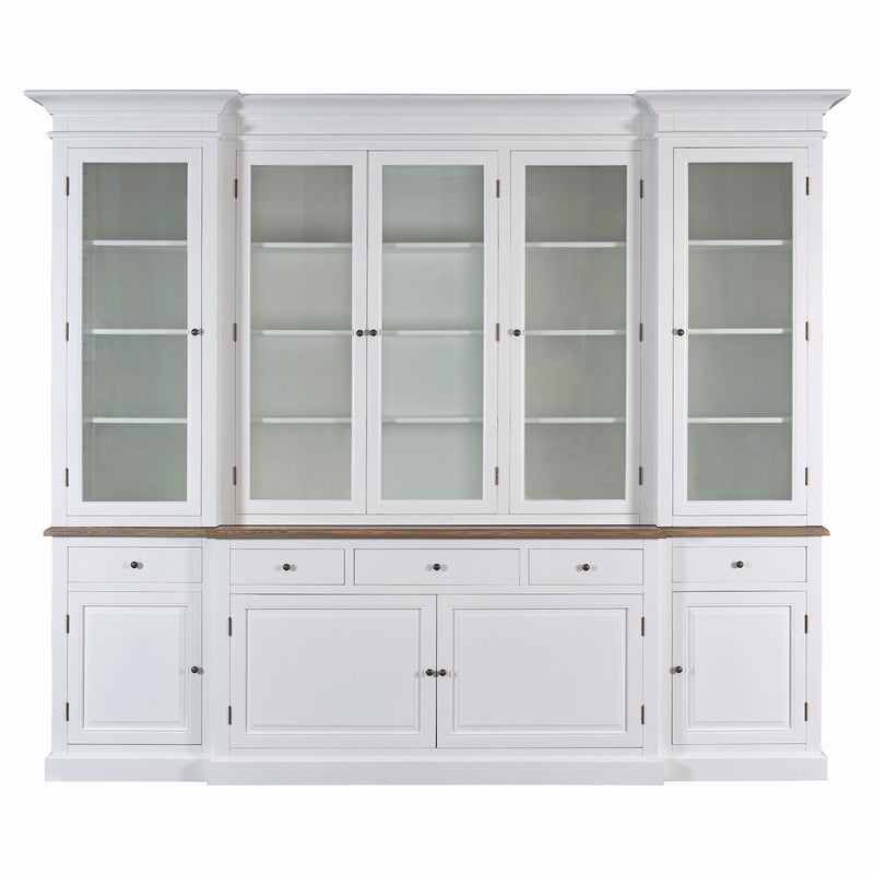 Hamptons Sorrento Buffet Sideboard Glass Doors Hutch Bookcase