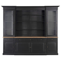 Hamptons Sorrento Buffet Sideboard Glass Hutch Open Bookcase