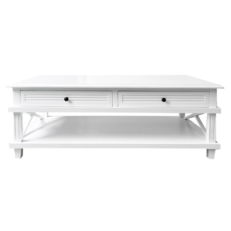 Hamptons Coastal Beach 4 Drawers Side Cross Coffee Table