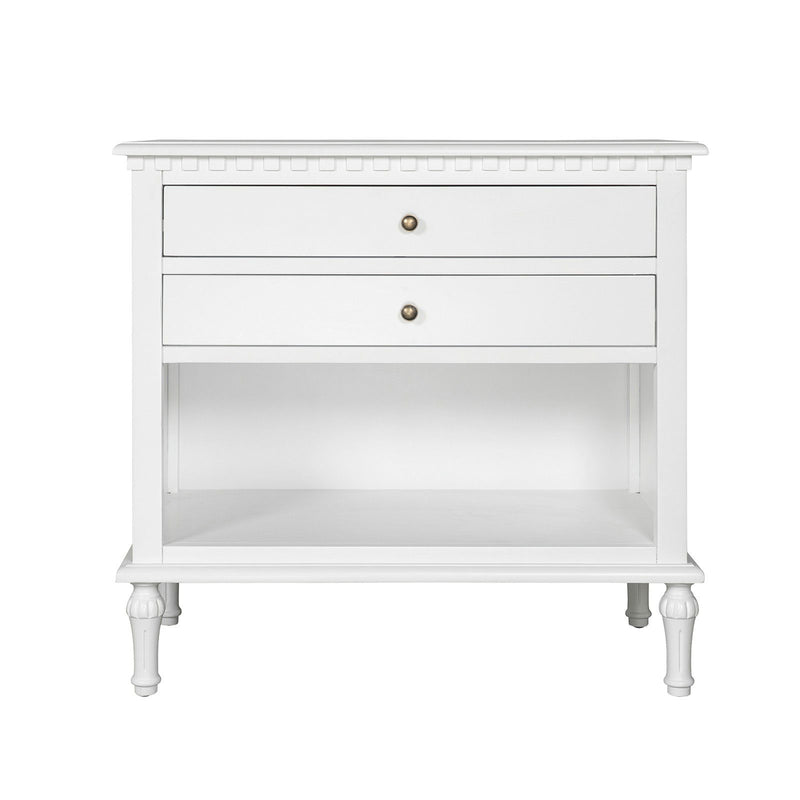 Hamptons Halifax Two Drawers Bedside Table