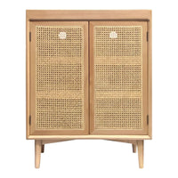 Contemporary Scandinavian Nordic Rattan Storage Cabinet