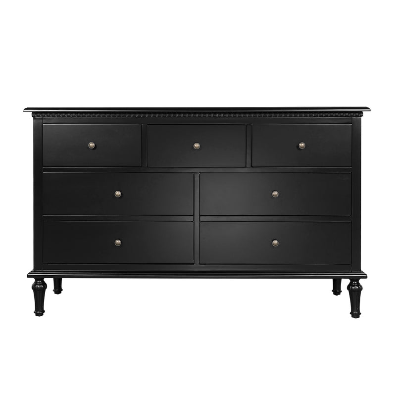 Hamptons Heritage 7 -Drawer Tallboy Dresser with Classic Turned Legs and Dentil Molding Design