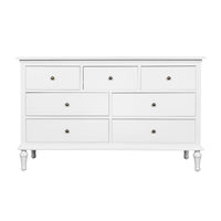 Hamptons Heritage 7 -Drawer Tallboy Dresser with Classic Turned Legs and Dentil Molding Design