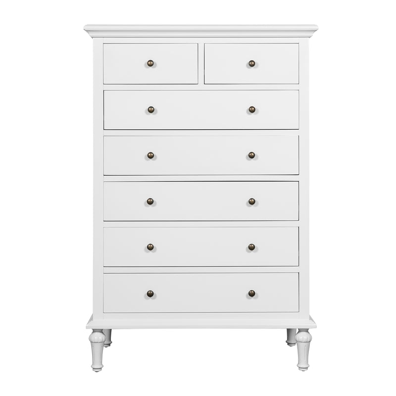 Hamptons Heritage / Providence  7 -Drawer Tallboy Dresser with Classic Turned Legs