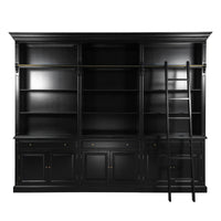 Hamptons Halifax 3 Bay Buffet and Hutch Bookcase with Ladder