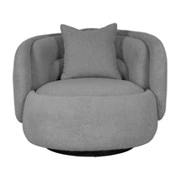 Tulip Blossom Boucle Swivel Lounge Armchair