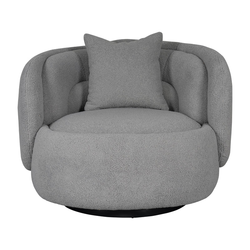 Tulip Blossom Boucle Swivel Lounge Armchair
