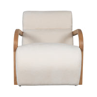 The Mosaic Bouclé Lounge Armchair with Black / Natural Frame in French Mist Grey / Toasted Oatmeal / Butter Cream