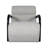 The Mosaic Bouclé Lounge Armchair with Black / Natural Frame in French Mist Grey / Toasted Oatmeal / Butter Cream