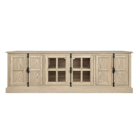 French Provincial Rustic Charm Glass-Door TV Entertainment Unit