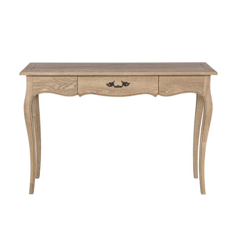 French Provincial Console Hall Table in Natural Oak