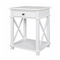 Hamptons Coastal Cross 1 Drawer Bedside Table