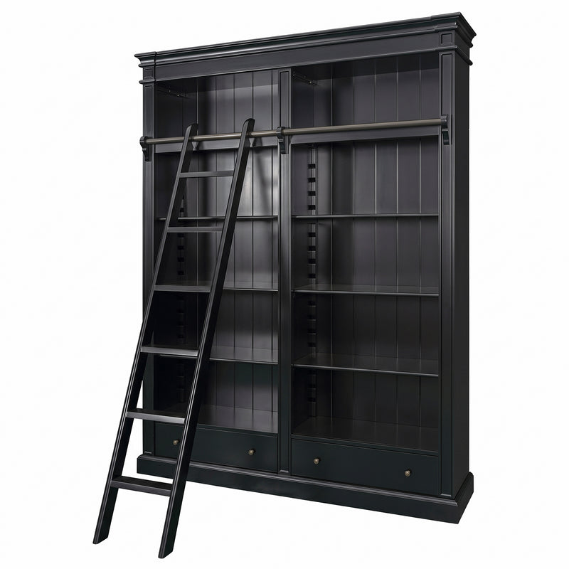 Hamptons Halifax Open Library Bookcase with Ladder 170cm