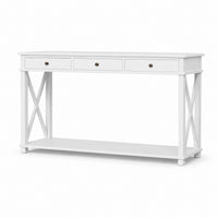 Hamptons Halifax Side Cross 3 Drawer Console Hall Table