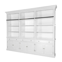 Hamptons Halifax 3 Bay Buffet and Hutch Bookcase with Ladder