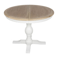 Hamptons Extendable/French Provincial Pedestal Round 100-150cm Extendable Dining Table NATURAL ASH