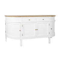 Hamptons Coastal Curve Ash Top Sideboard Buffet & Two Drawers Console Cabinet