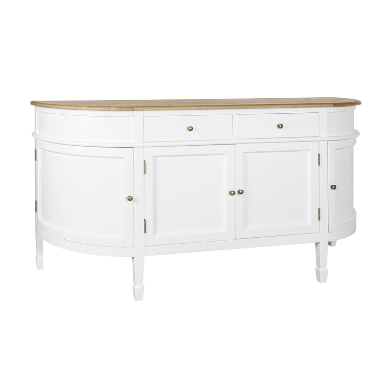 Hamptons Coastal Curve Ash Top Sideboard Buffet & Two Drawers Console Cabinet